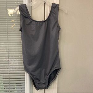 Dancina gray shimmer leotard girls size 10 Good Preowned Condition